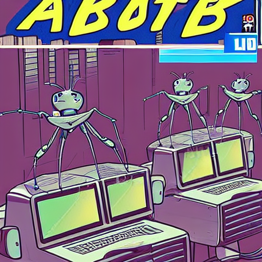 plastic_robot_ants_in_computer_room_in_comic_book_cover_style