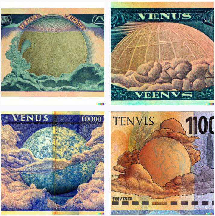 Bank_of_Venus_traveler_s_check,_100_Froon_denomination,_showing_the_cloudy_planet_from_space,_engraved_color_banknote