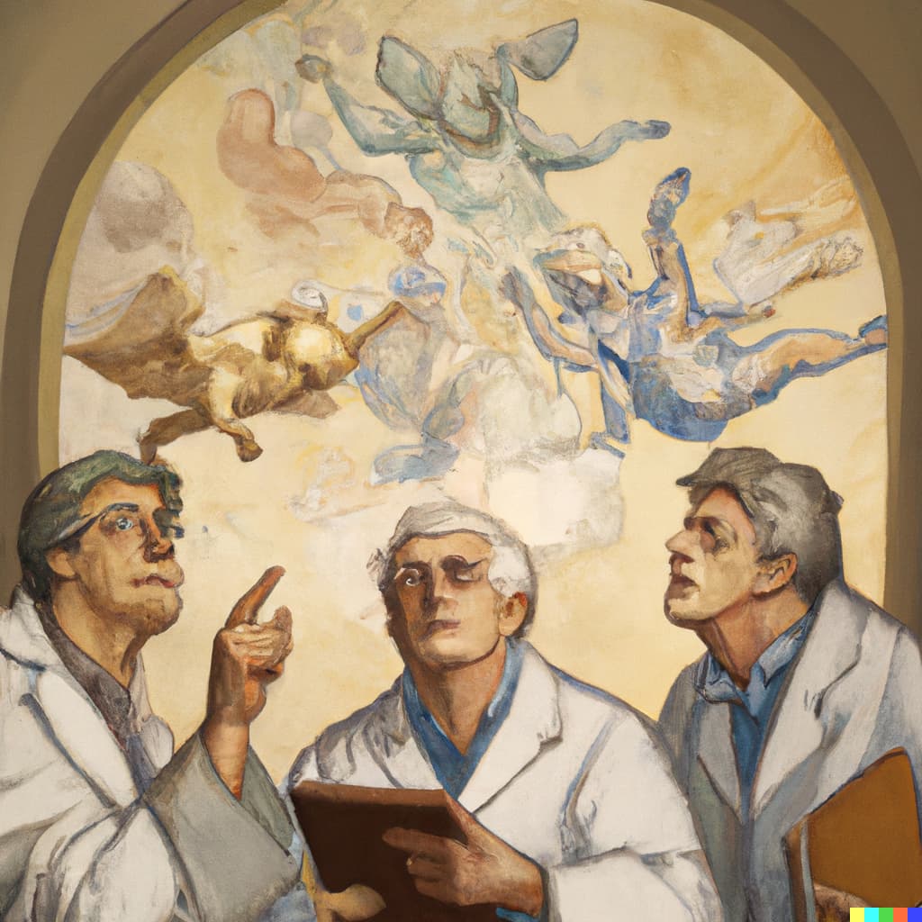 three_modern_scientists_being_judged_by_God,_fresco_by_Michaelangelo_from_the_Sistine_Chapel,_Vatican_City_L