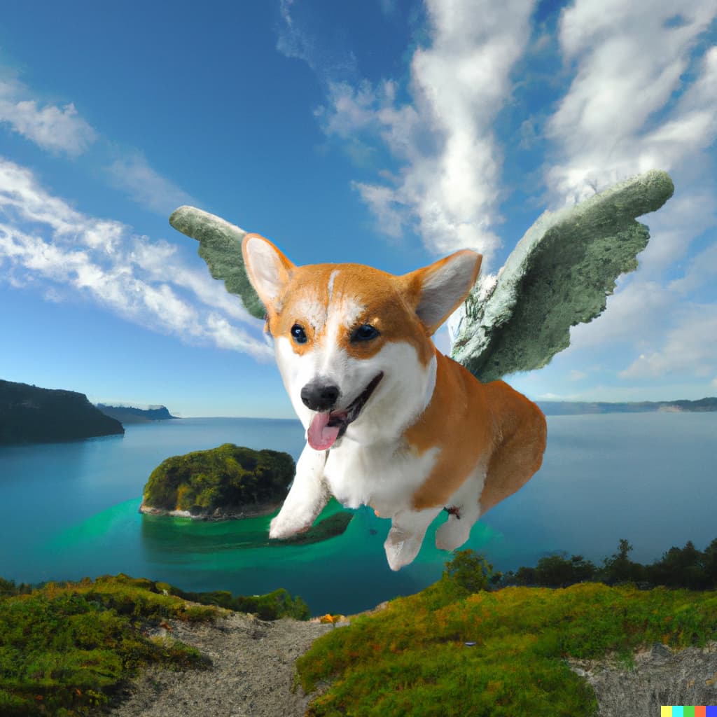corgi_with_Pegasus_wings_flying_over_small_island,_National_Geographic_color_photo_L