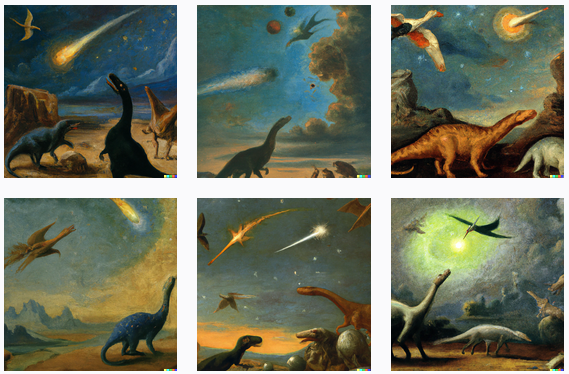 dinosaurs_observing_approaching_comet,_Jan_van_Eyck_oil_painting